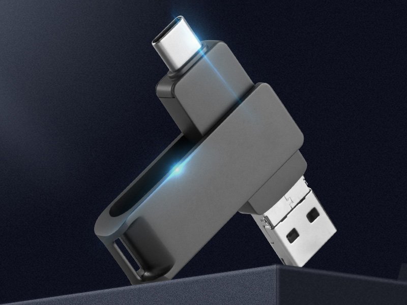 Swivel USB Flash Drive, 4-in-1