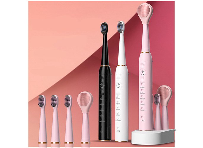2-in-1 Electric Toothbrush & Facial Cleansing Brush