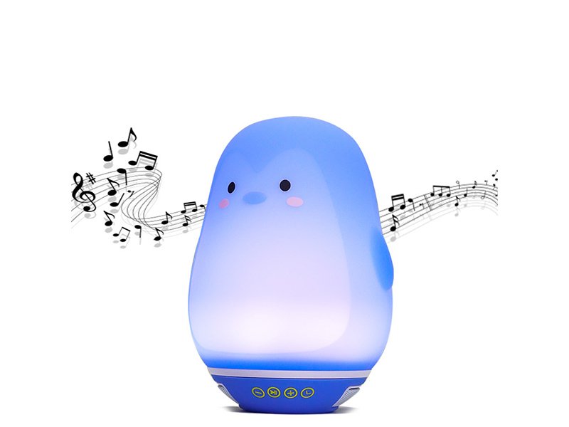 not only providing soothing sounds but also emitting a warm light